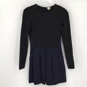 Wilfred Free Tartine black blue space dye colorblock knit dress 4